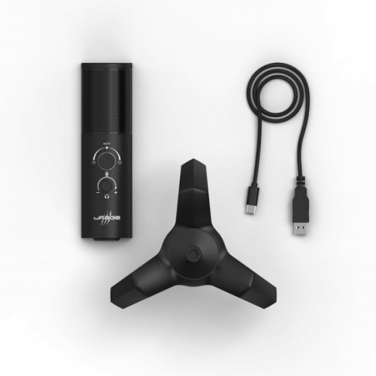 Настолен микрофон uRage Stream 750 HD Illuminated – USB микрофон с RGB осветление и висококачествен звук за стрийминг и подкастинг