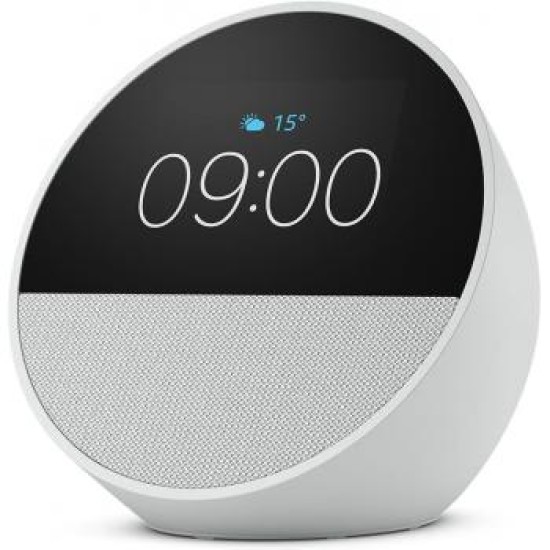 Смарт часовник Amazon Echo Spot 2024, Alexa асистент, Бял Смарт часовник Amazon Echo Spot 2024, Alexa асистент, Бял